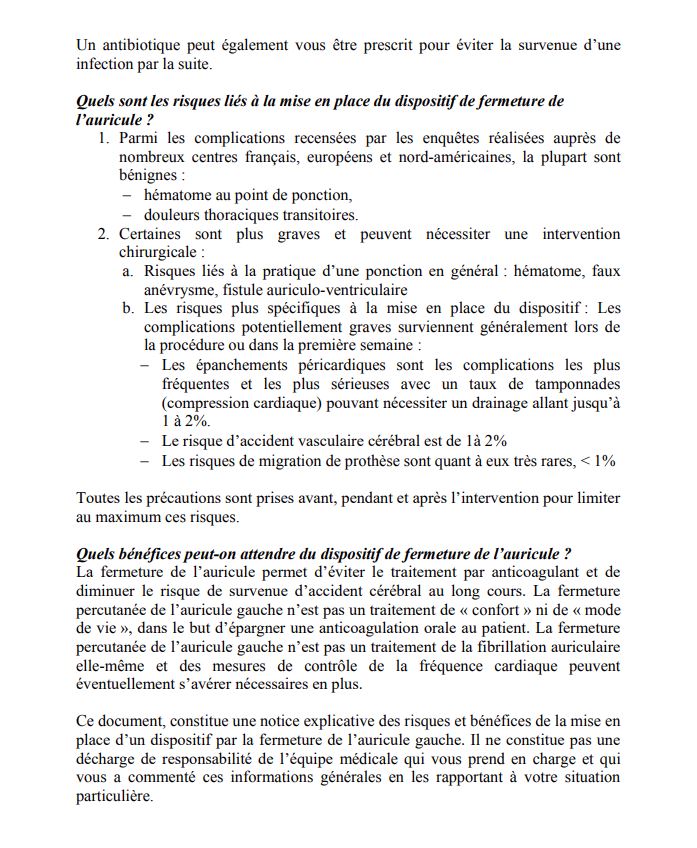 INFORMATION AUX PATIENTS – Rythmologie