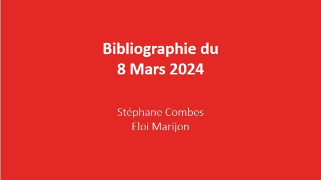 BIBIOGRAPHIE DU 8 MARS 2024
